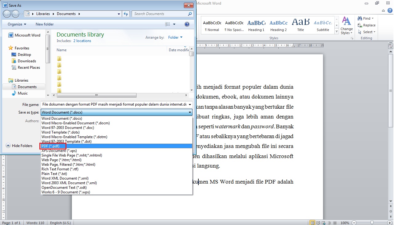 3 Rahasia Cepat Cara Mengubah Data Ms.Word 2007 Menjadi PDF Agar Layout Tidak Berantakan