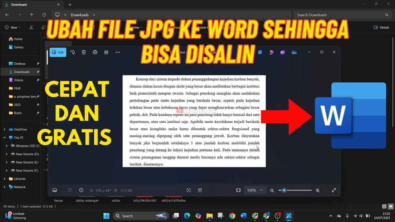 Cara Cepat Mengubah File JPG Ke Word - YouTube