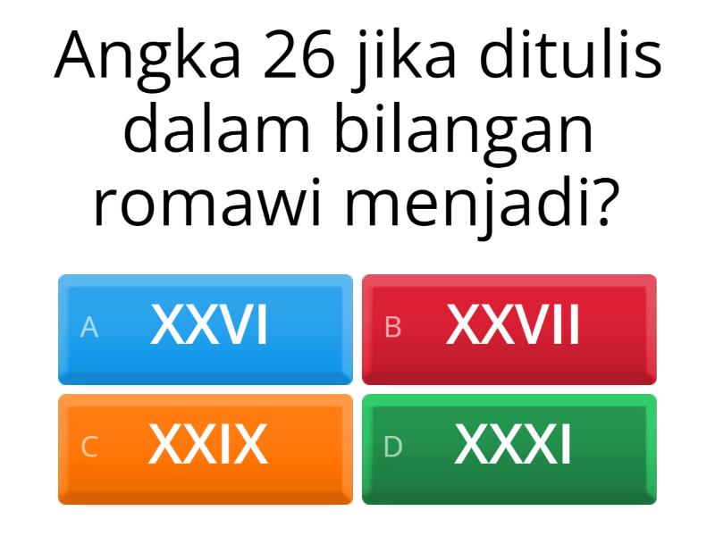 Matematika Bilangan Romawi - Quiz Matematika Bilangan Romawi - Quiz