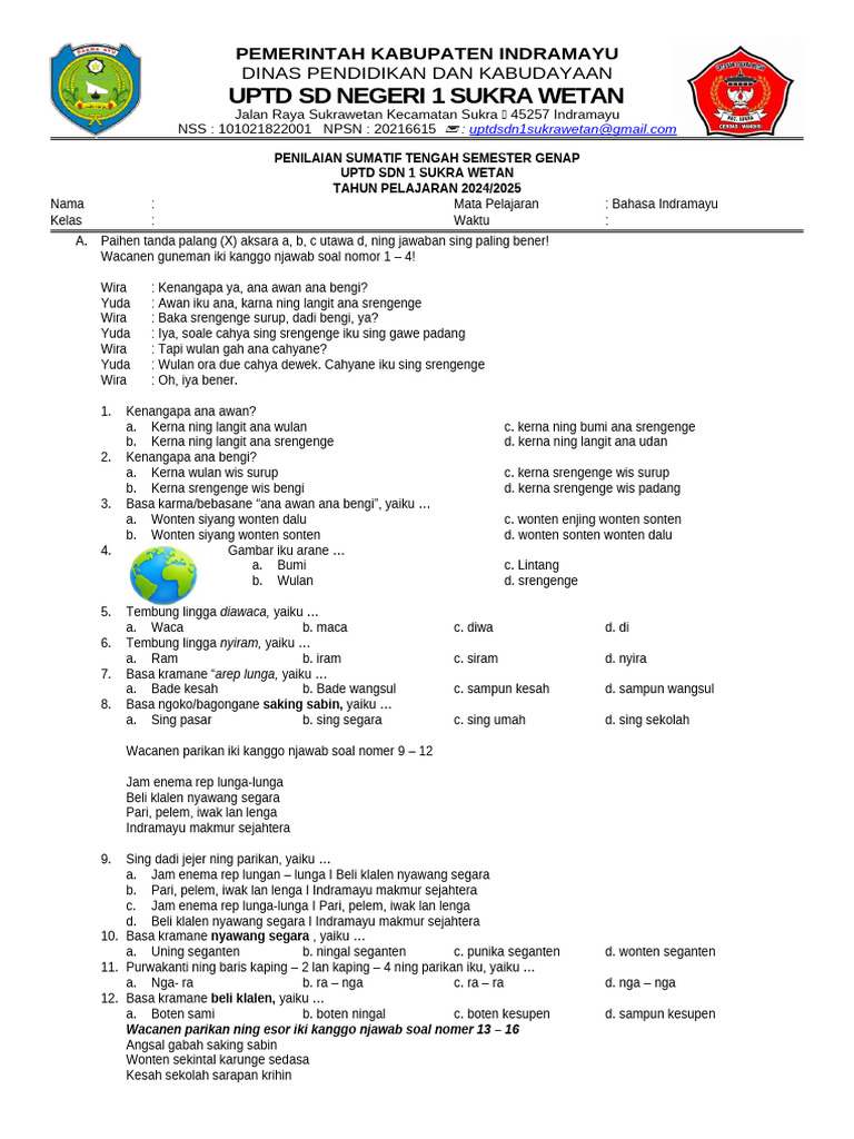 Soal B Indramayu PDF Soal B Indramayu PDF