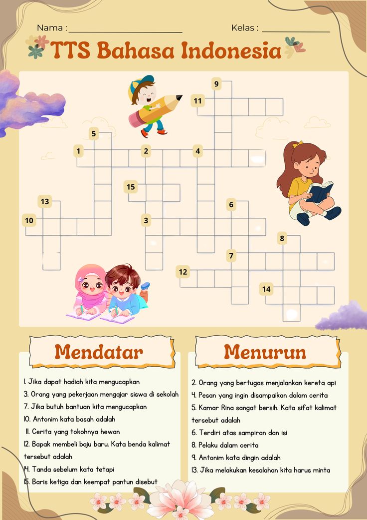 TTS Bahasa Indonesia Lkpd bahasa indonesia kelas 6 semester 1 Lkpd TTS Bahasa Indonesia Lkpd bahasa indonesia kelas 6 semester 1 Lkpd