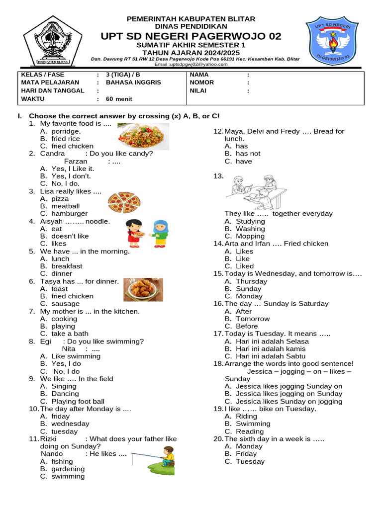 Kumpulan Soal Bahasa Inggris Kelas 3 Tentang Food and Drink: 60 Contoh Terbaru dan Kunci Jawaban yang Wajib Dipelajari
