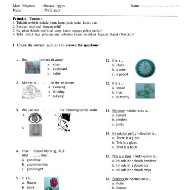 Ternyata Ini Dia Sumber Download Soal Anak SD Kelas 4 Bahasa Inggris Kurikulum Merdeka 2026 yang Wajib Dicoba