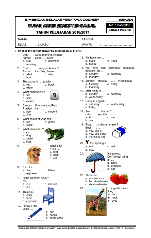 Wajib Tahu Sebelum Ulangan, Ini Link Download Soal Bahasa Inggris Kelas 4 SD Tentang Animals Kurikulum Merdeka