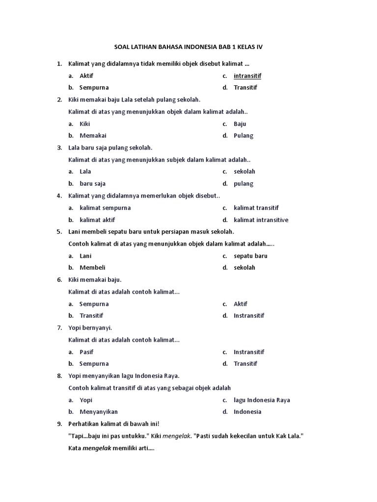 Download Soal Bahasa Indonesia Kelas 4 Semester 2 Ternyata Semudah Ini, Wajib Tahu 7 Sumber Terlengkapnya