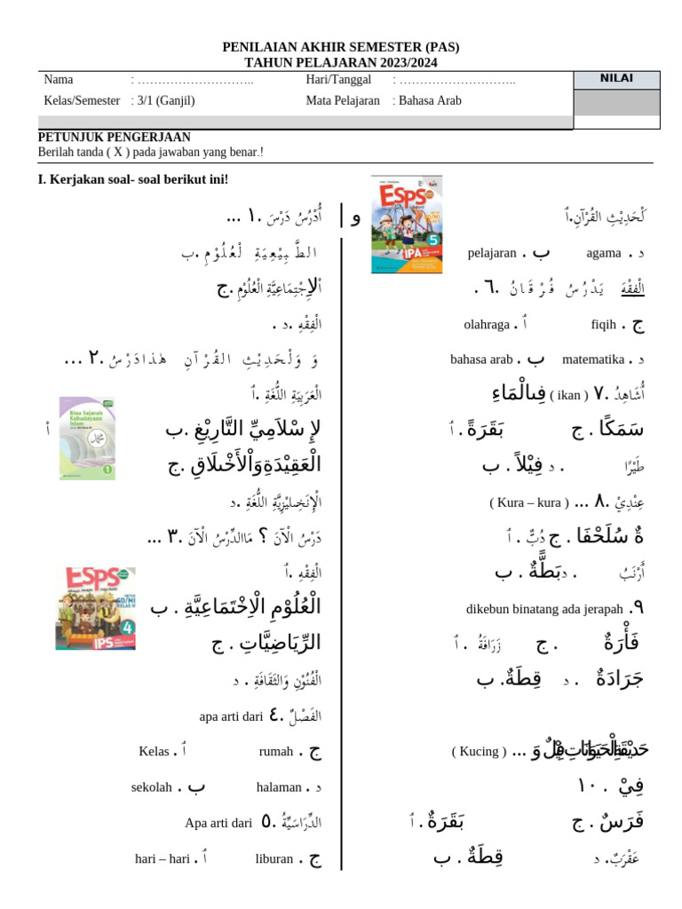 Rahasia Soal Bahasa Arab Kelas 3 Semester Ganjil: 7 Tips Menghadapi Ujian Bulan Depan