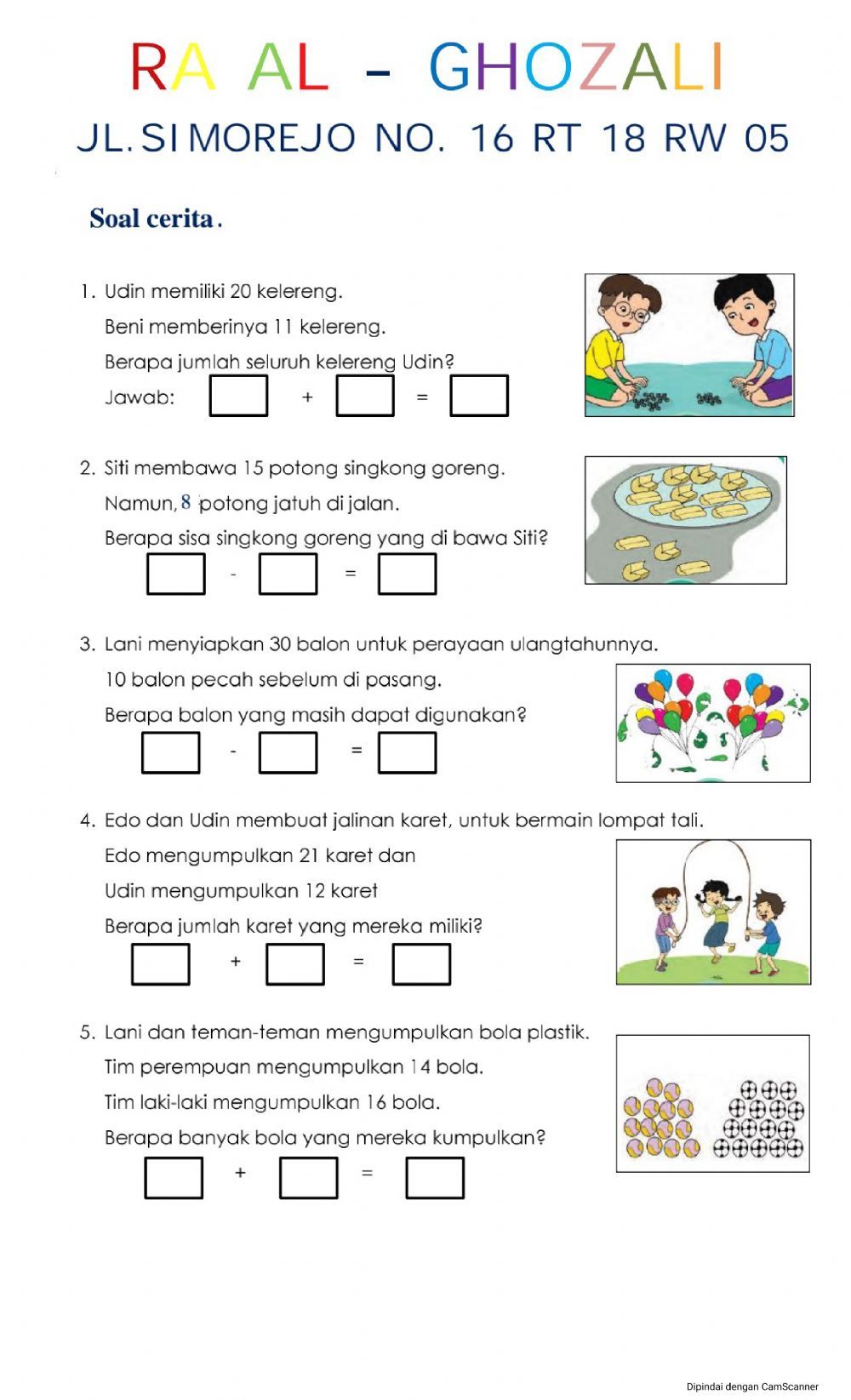Rahasia Cepat Pintar dengan Contoh Latihan Matematika Soal Cerita Anak SD Kelas 1
