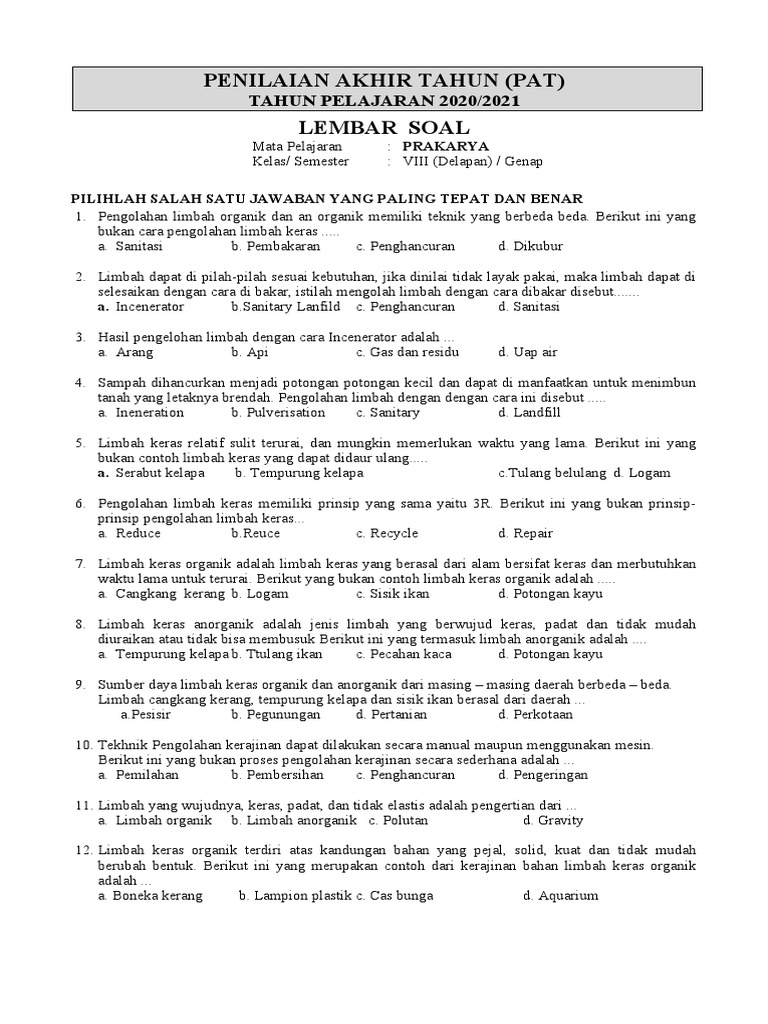 Rahasia Menjawab Soal Prakarya Bab 3 dan Bab 4 Kelas 8 Agar Nilai Langsung Maksimal
