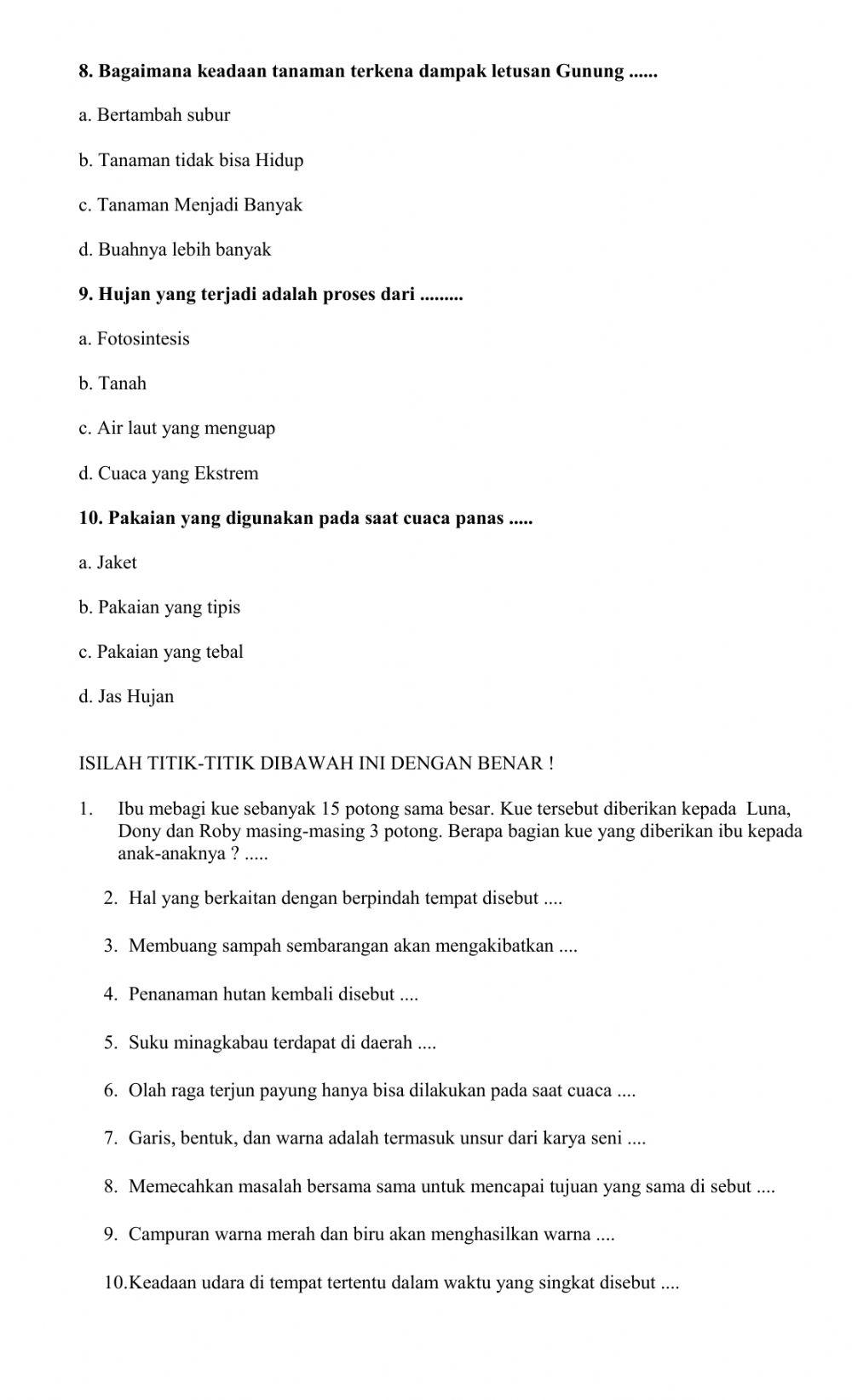 Rahasia Skor Tinggi Bocoran Soal Tematik Kelas 3 Subtema 5 yang Wajib Kamu Tahu