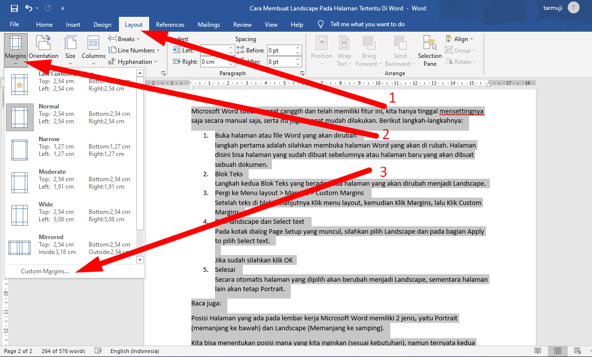 Ternyata Begini Cara Mengubah Kertas Mendadi Landscap di Word 2003 Agar Dokumen Rapi Ternyata Begini Cara Mengubah Kertas Mendadi Landscap di Word 2003 Agar Dokumen Rapi