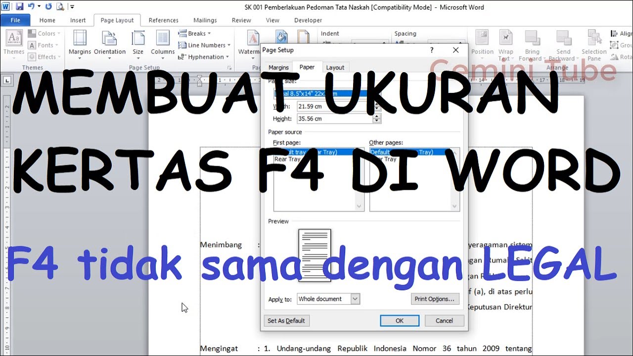 Ternyata Ini Cara Mengubah Kertas jd F4 pd Word Agar Dokumen Tidak Terpotong Saat Print