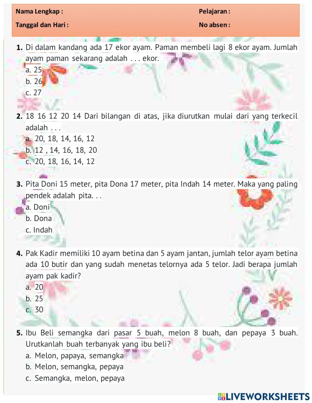 Wajib Tahu 3 Rahasia Contoh Master Soal Kelas 1 Semester 2 Agar Anak Cepat Pintar