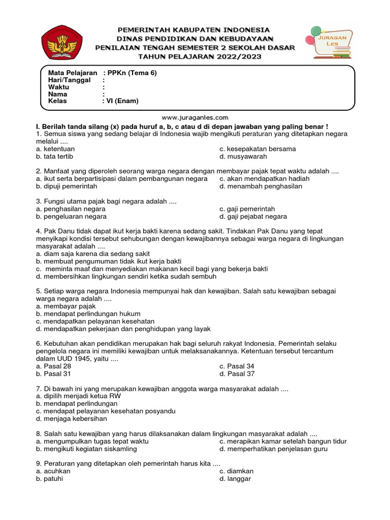 Wajib Tahu! Ini Bocoran Soal PPKN Kelas 6 Bab 3 Terbaru untuk Persiapan Ujian