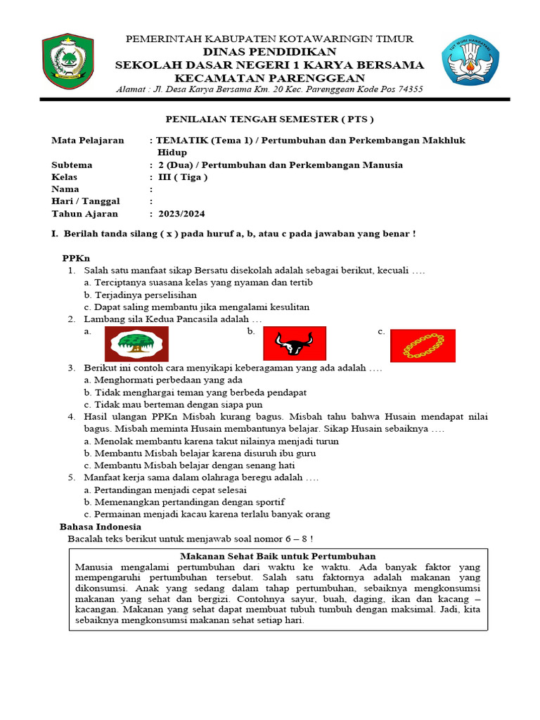 Wajib Tahu Kumpulan soal tematik kelas 3 tema 1 subtema 2 revisi 2018 Terbaru