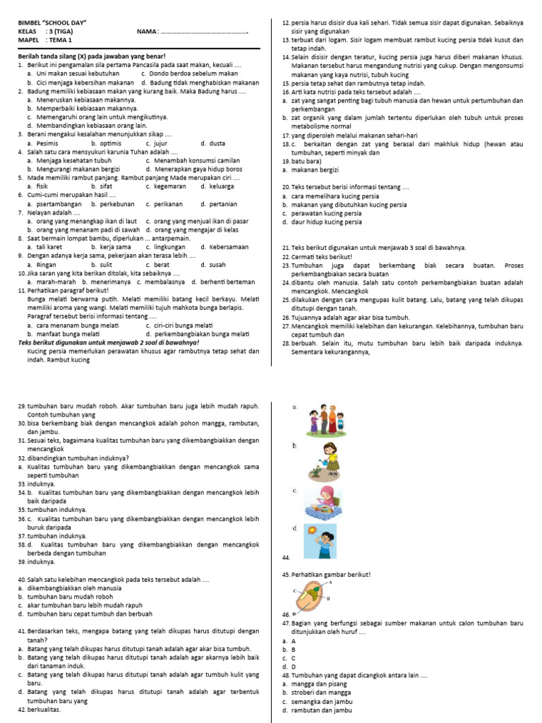 Wajib Tahu Rahasia Latihan Soal Tematik Kelas 3 Tema 1 PDF Agar Anak Cepat Pintar