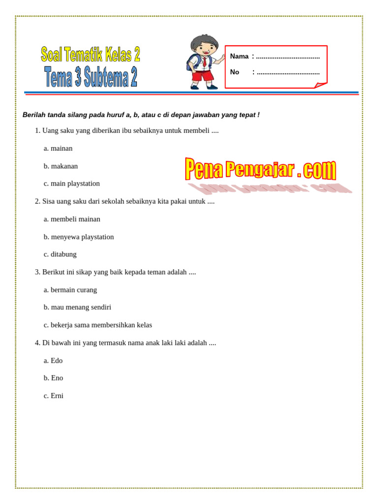 Waspada Perundungan! Simak Latihan Soal Tematik Kelas 3 Subtema 2 Ini Agar Anak Aman Waspada Perundungan! Simak Latihan Soal Tematik Kelas 3 Subtema 2 Ini Agar Anak Aman